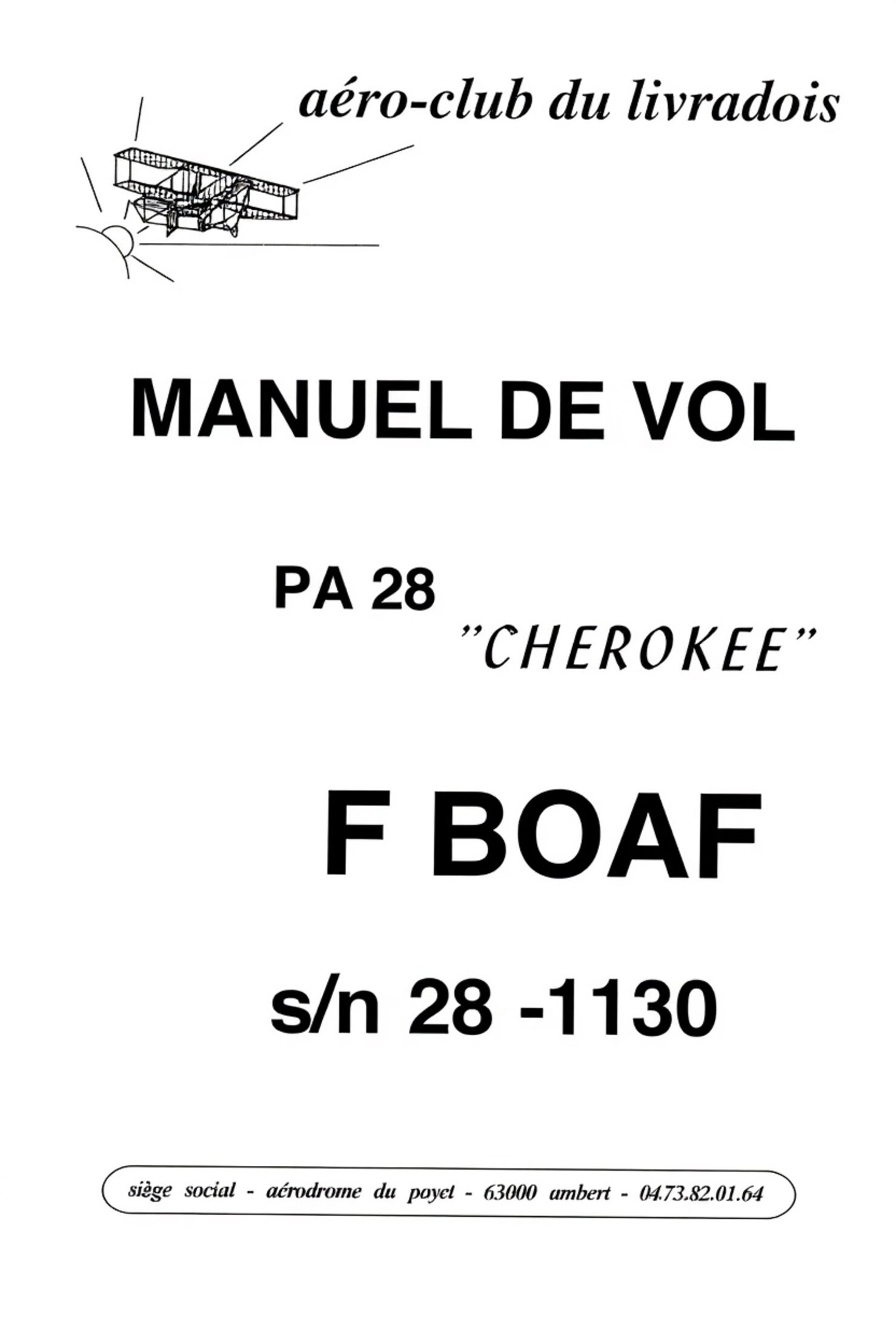 Manuel de vol PA28 F-BOAF